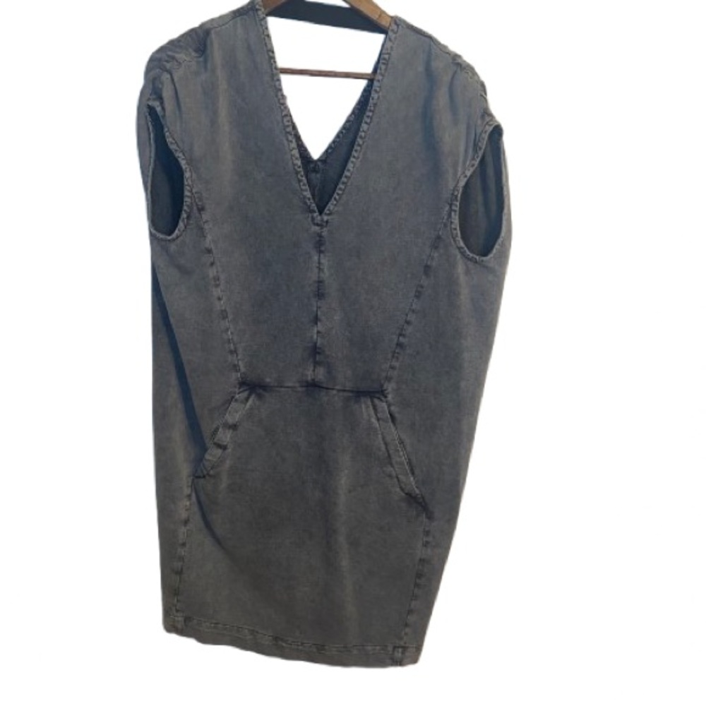 NWT Roque Grayish Blue Sleeveless Boxy Denim Stonewash Mini Dress